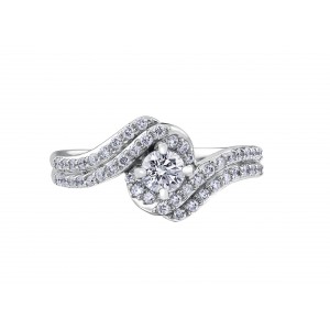 Woman ring 18kt, diamonds totals 0,87ct