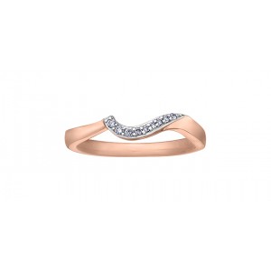 Pink gold ring 10kt - diamonds