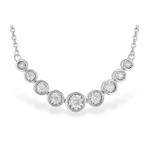 Collier or blanc 14kt avec un total de  25 points de diamants