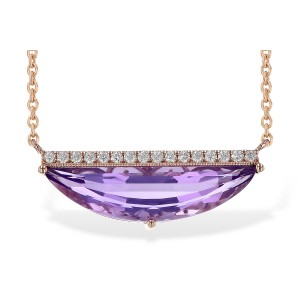 14 kt rose gold amethyst necklace